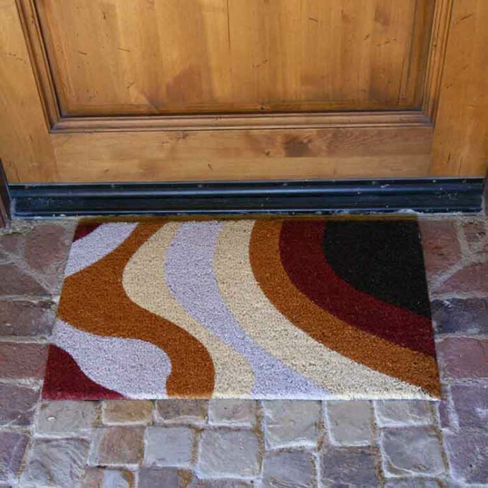Multicolored mat brown streak label modern door mat