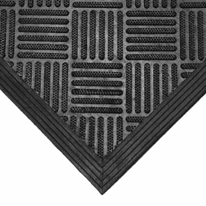 Black color checkered pattern Economical and Eco-Friendly Rubber Doormat corner