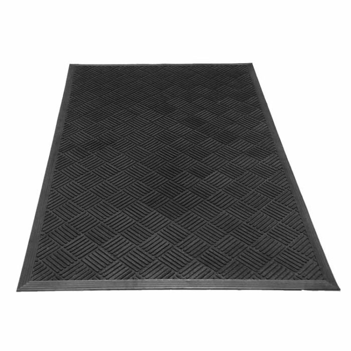 Black color checkered pattern Economical and Eco-Friendly Rubber Doormat texture
