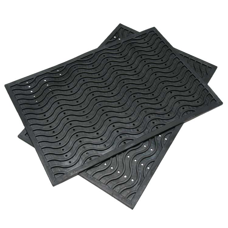 Black color wave pattern Durable Commercial Rubber Door Mat