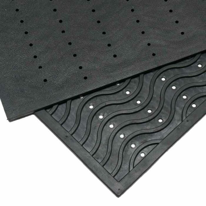 Black color wave pattern Durable Commercial Rubber Door Mat texture shot