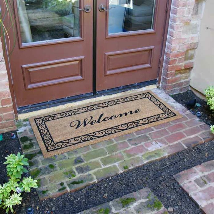 Estate Mats Designed with a Traditional Aesthetic to welcome your guests in a bigger size