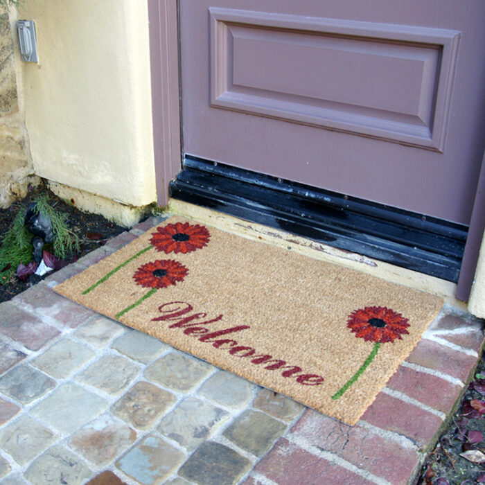 Field of Red Daisies - A Welcome Flower Mat