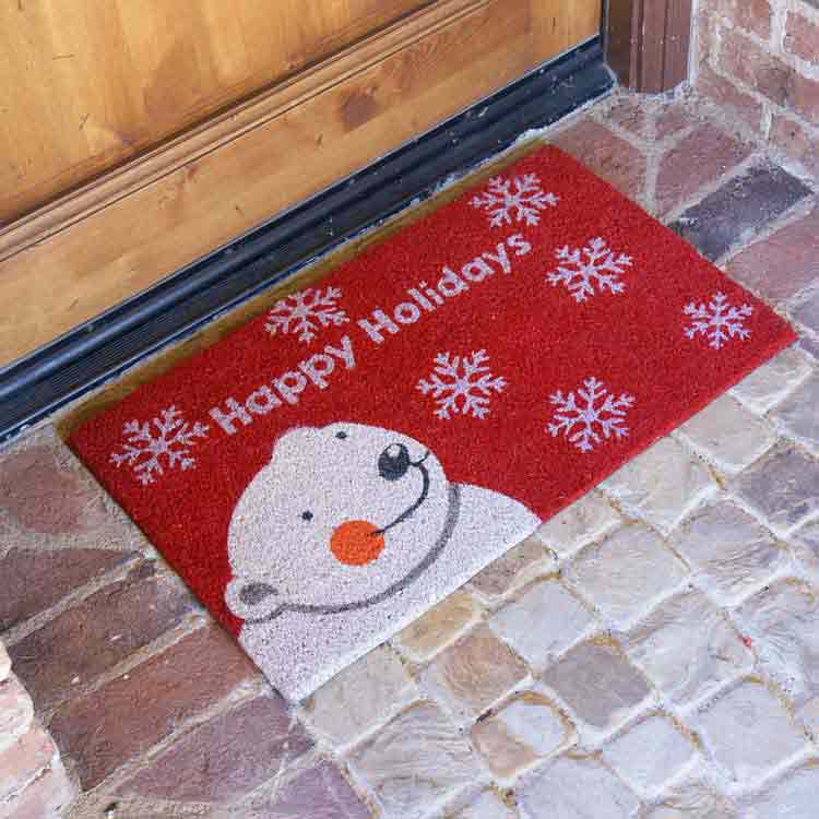 Rubber-Cal Happy Holidays to All A Christmas Doormat 15mm x 18 x 30