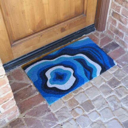 Obscure Dimension Modern Doormat in Blue