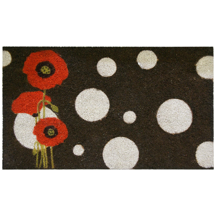 Rouge Contemporary Floral Doormat