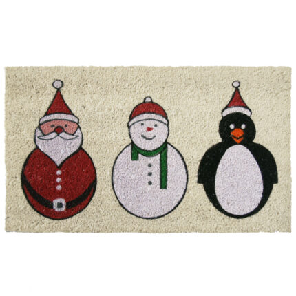 Santa Snowman and a Penguin Doormat
