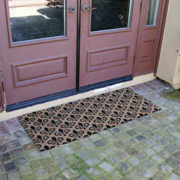St. Germaine Fleur de Lis Doormat in front of door
