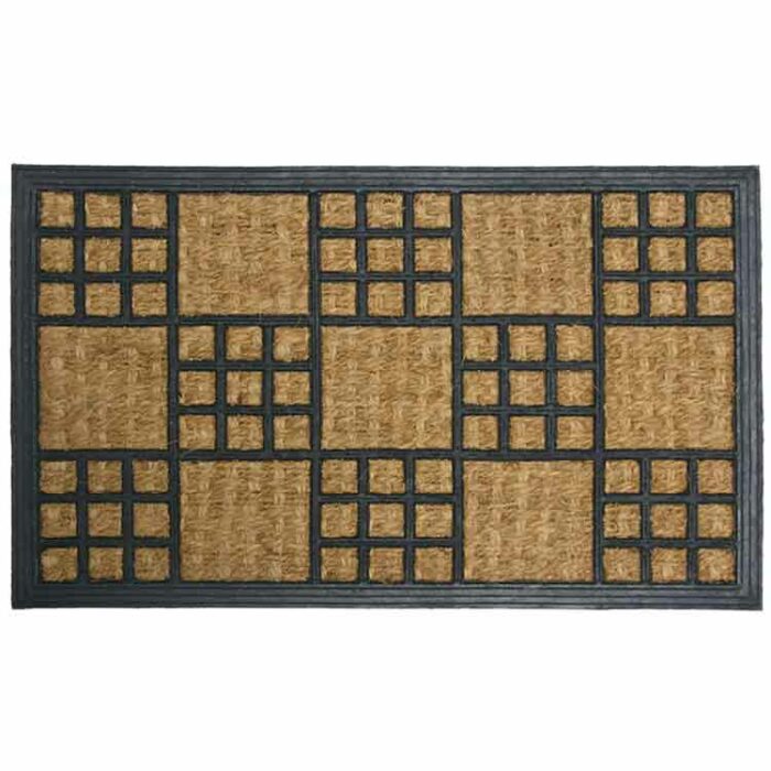 All Weather Mat with black color square pattern design