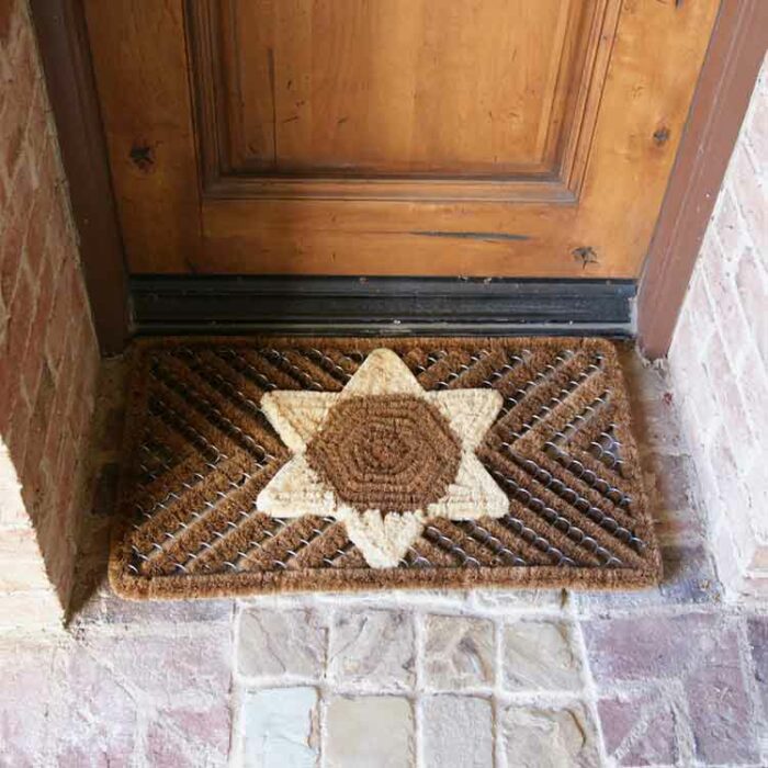 Stylish with beige color star Coir Door Mats Made for Wet Winters