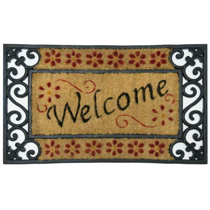 Coco rubber mat with welcome sign perfect for outdoor