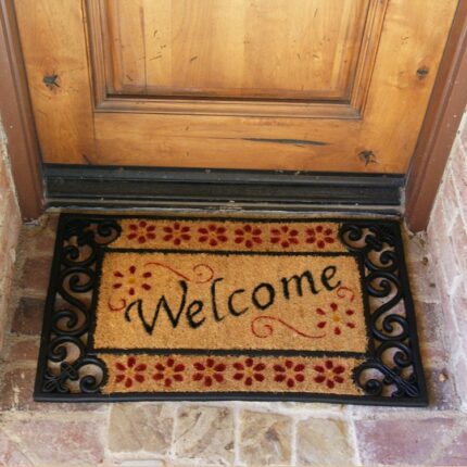 Coco rubber mat with welcome sign perfect for outdoor