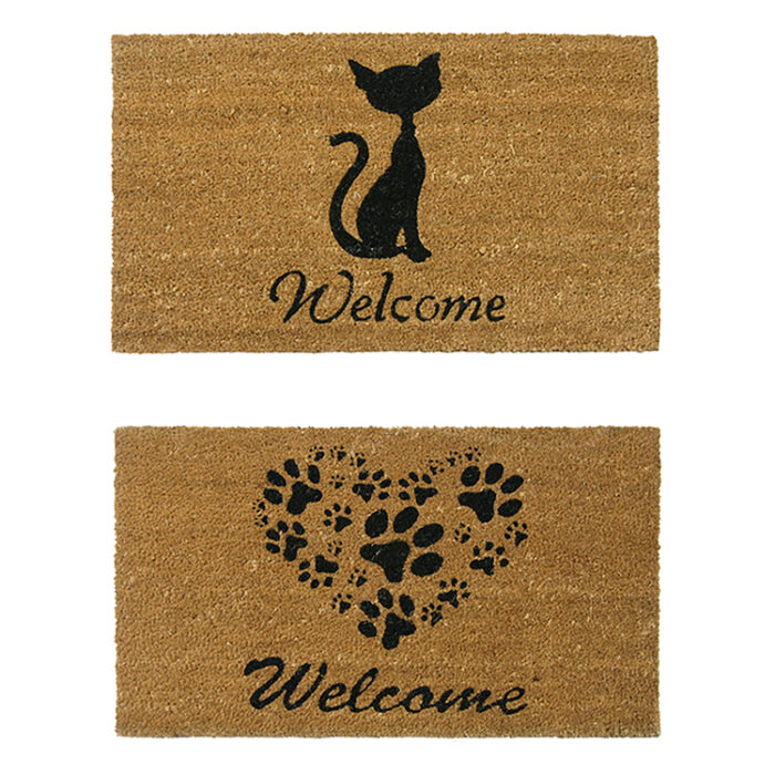 Welcome Adorable Cat Doormat comes with Heart Shaped Paws and Cat Welcome Doormat