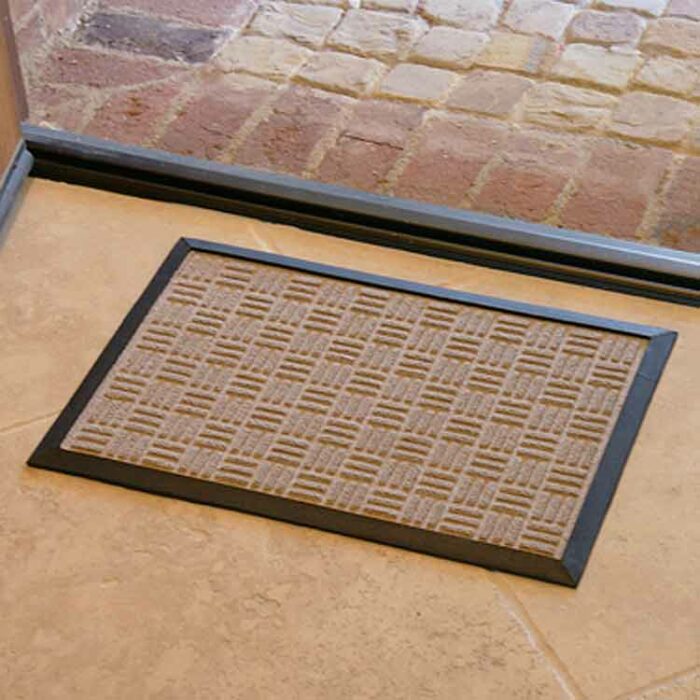 Brown Versatile Welcome Mat Traps Dirt and Prevents Slips place at front door