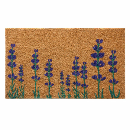 Coir Mat with with english purple lavender design
