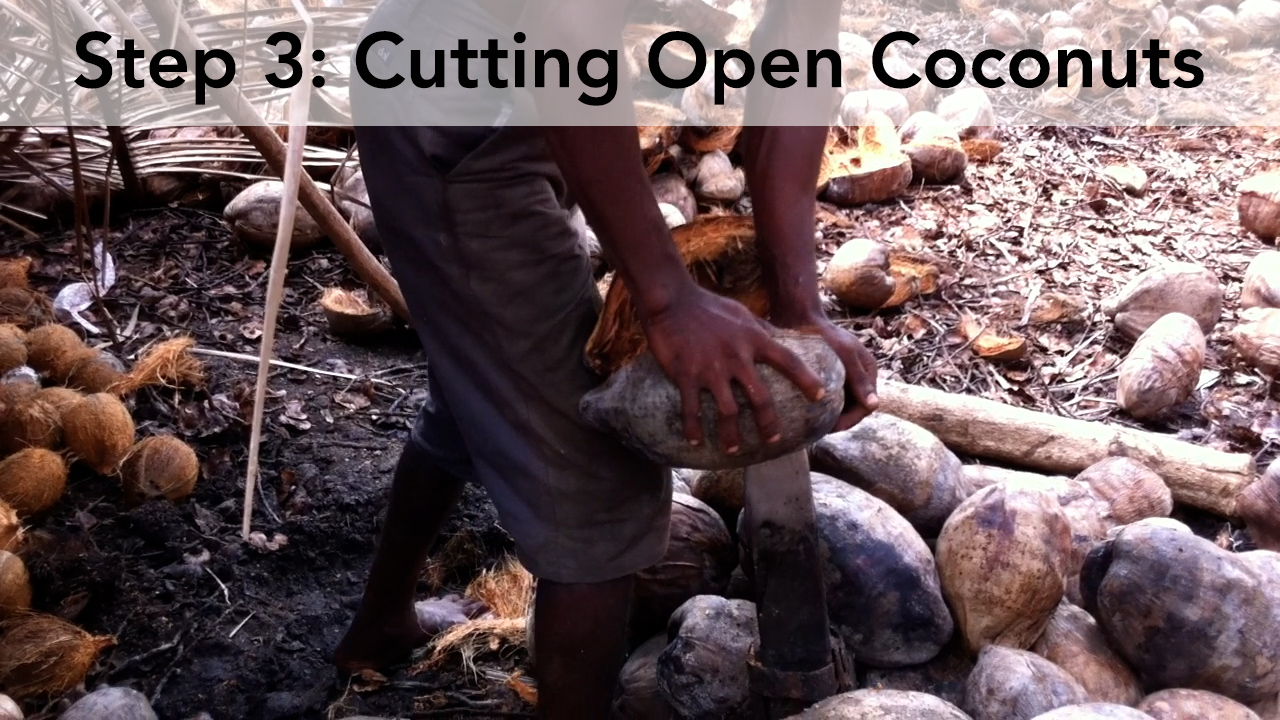 Step 3 Cutting Open Coconuts