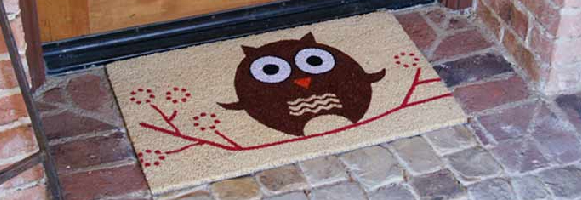 Owl Doormats with Small Owl & tree branch