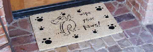 Wipe Your Paws Dog Doormat In Front Of Door