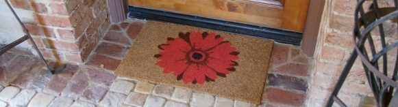 Red Daisy Doormat